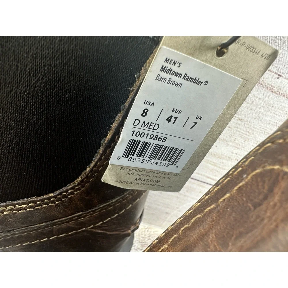 Ariat Midtown Rambler Men's Brown Chelsea Western Ankle Boots Size 8 D